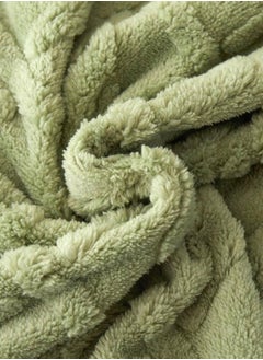 LUNA Home Taffeta fleece blanket super soft green color.  - Image 4