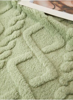 LUNA Home Taffeta fleece blanket super soft green color.  - Image 2