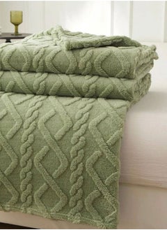 LUNA Home Taffeta fleece blanket super soft green color.  - Image 5