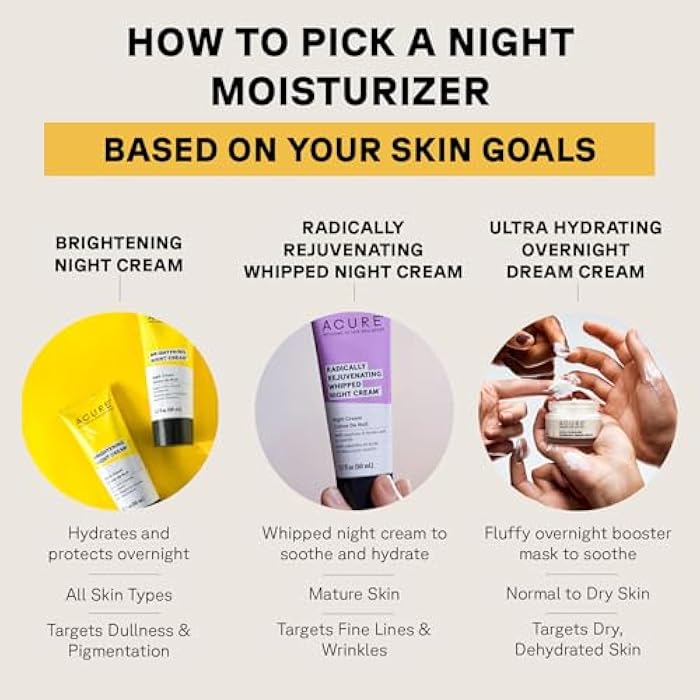 Acure Radically Rejuvenating Whipped Night Cream - Anti Aging Peptide Night Face Cream for Women & Men, Hydrating & Renewing Moisturizer for Fine Lines and Dark Spots with Vitamin C - 1.7 fl oz - Image 5
