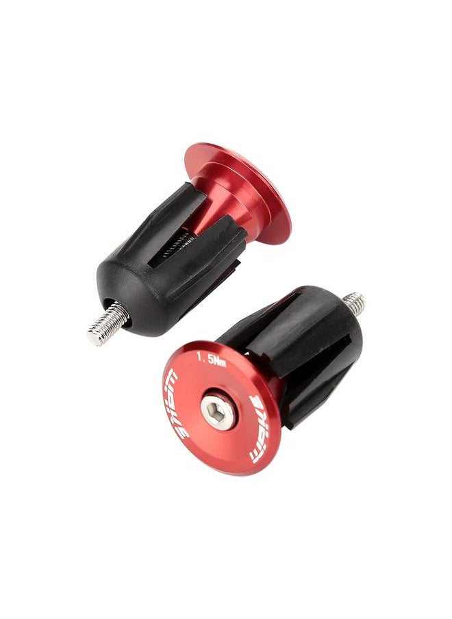 Thoraya 1 Pair Aluminum Alloy Bike Bicycle Handlebar Handle Grip Bar End Plug Cap Parts(Red)  - Image 1