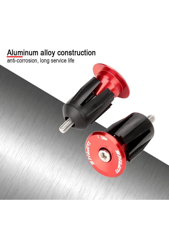 Thoraya 1 Pair Aluminum Alloy Bike Bicycle Handlebar Handle Grip Bar End Plug Cap Parts(Red)  - Image 3