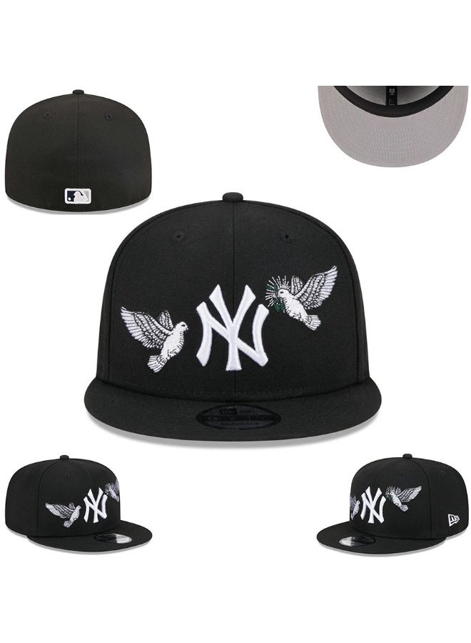 NEW ERA New York Yankees Black Snapback Hat - Exclusive Dove Embroidery MLB New Era Cap 615SIZE