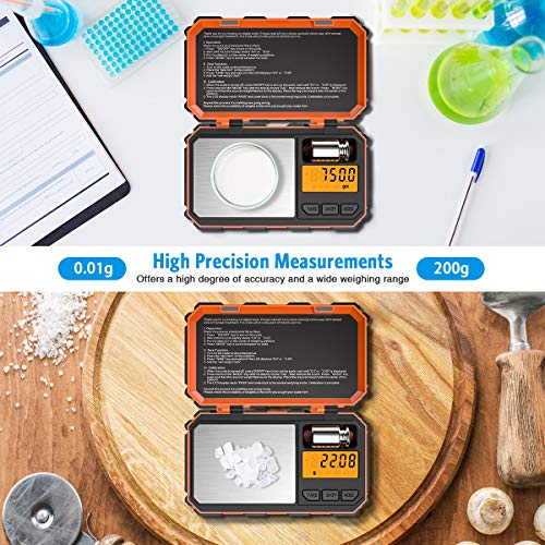 AMIR Digital Pocket Scale, Gram Scale 200g/0.01g, 6 Units Conversion Smart Scale with Calibration and Tare Function, LCD Display, for Food, Coffee, Jewelry, Medicine, Herb - Image 2