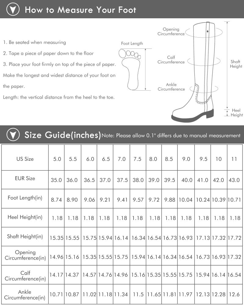 Ermonn Womens Knee High Boots Wide Calf Flat Low Heel Side Zipper Faux Leather Fashion Winter Riding Boot - Image 5