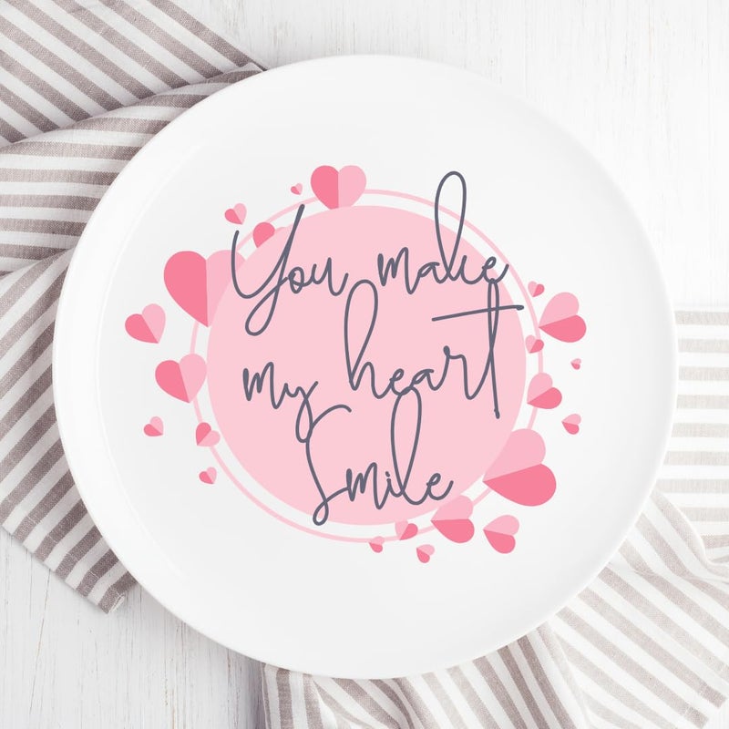 HomScape HomScape Love Quotes Ceramic Wall Plate I Valentine Gift for Girlfriend I Valentine Gift for Wife I Valentines Day Gift I Valentine Gift I Gift Item I Decorative Wall Plate  - Image 1