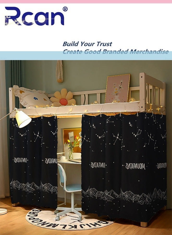 Rcan Bottom Bunk Bed Curtains Privacy Curtains Breathable Dustproof Single Bed Blackout Curtains Privacy Cloth Panels Underbed Loft Bed Canopy Tent Curtain Shading Drapes for Dorm Home 2 Panels - Image 1