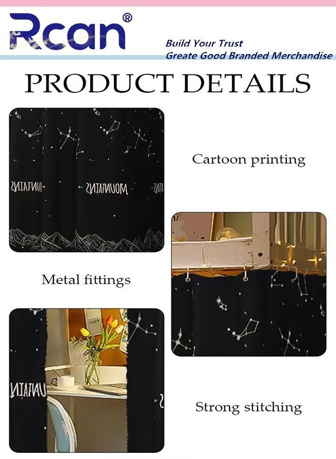 Rcan Bottom Bunk Bed Curtains Privacy Curtains Breathable Dustproof Single Bed Blackout Curtains Privacy Cloth Panels Underbed Loft Bed Canopy Tent Curtain Shading Drapes for Dorm Home 2 Panels - Image 4