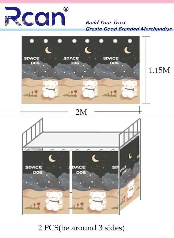 Rcan Bottom Bunk Bed Curtains Privacy Curtains Breathable Dustproof Single Bed Blackout Curtains Privacy Cloth Panels Underbed Loft Bed Canopy Tent Curtain Shading Drapes for Dorm Home 2 Panels - Image 5