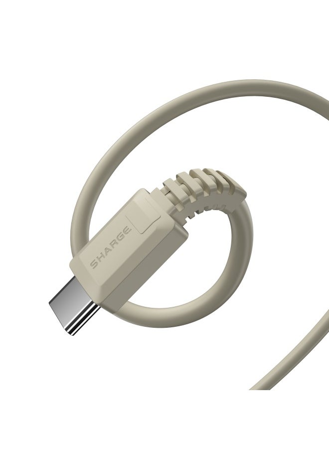 SHARGE - SHARGE SL112 Data Cable Type C Highly-Elastic Silicone iPhone Charging Cable USB-C to C 1.2m 480Mbps Transfer Speed Durable and Flexible Multiple Device Compatibility - Image 1
