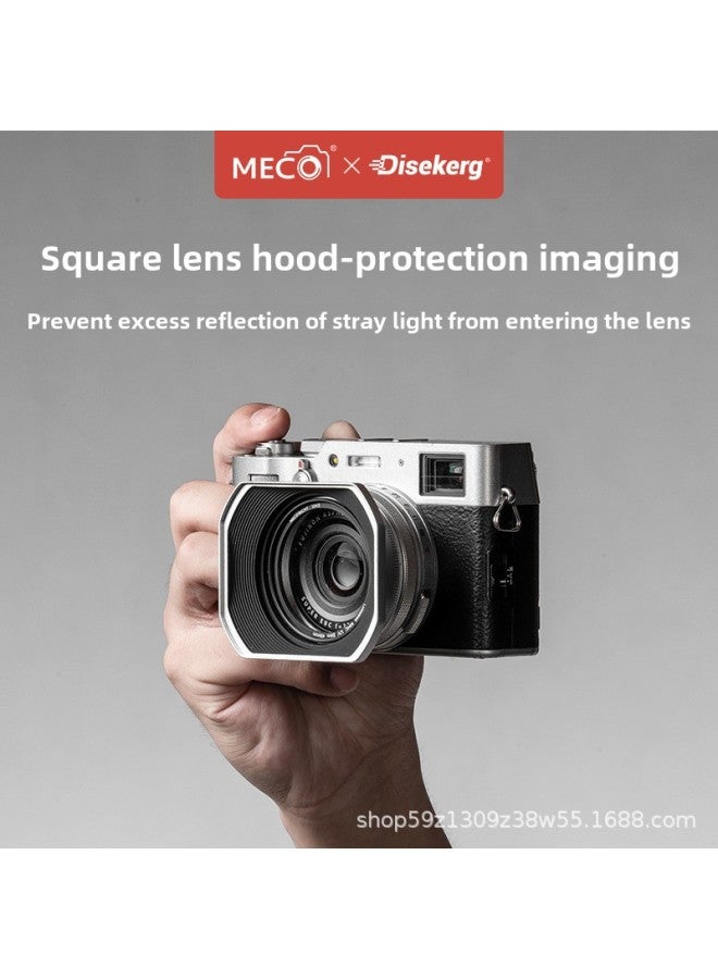 MECO Meigao DISE Point Photography Is Suitable For Fuji X100 Hood Filter Adapter Ring Square Magnetic Suction Cover UV Mirror-Color:Magnetic Cover Of Connecting Ring Shade (silver)  - Image 4