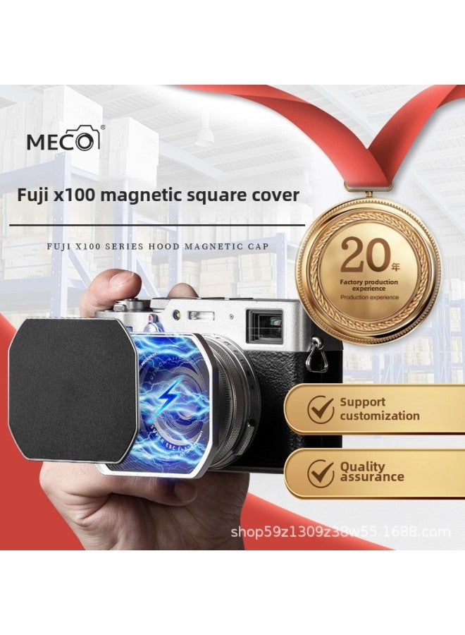 MECO Meigao DISE Point Photography Is Suitable For Fuji X100 Hood Filter Adapter Ring Square Magnetic Suction Cover UV Mirror-Color:Magnetic Cover Of Connecting Ring Shade (silver)  - Image 2