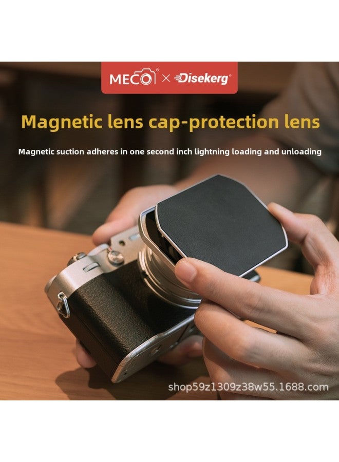 MECO Meigao DISE Point Photography Is Suitable For Fuji X100 Hood Filter Adapter Ring Square Magnetic Suction Cover UV Mirror-Color:Magnetic Cover Of Connecting Ring Shade (silver)  - Image 5