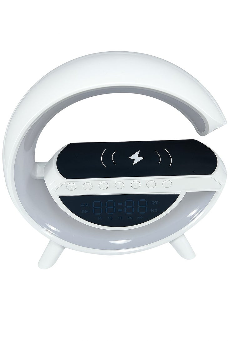 LED Wireless Speaker with Wireless Charging & FM Radio - Modern Design with Alarm Clock and Multi-Color Lights - Image 2