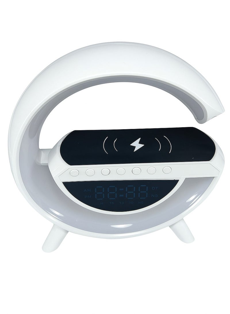 LED Wireless Speaker with Wireless Charging & FM Radio - Modern Design with Alarm Clock and Multi-Color Lights - Image 3