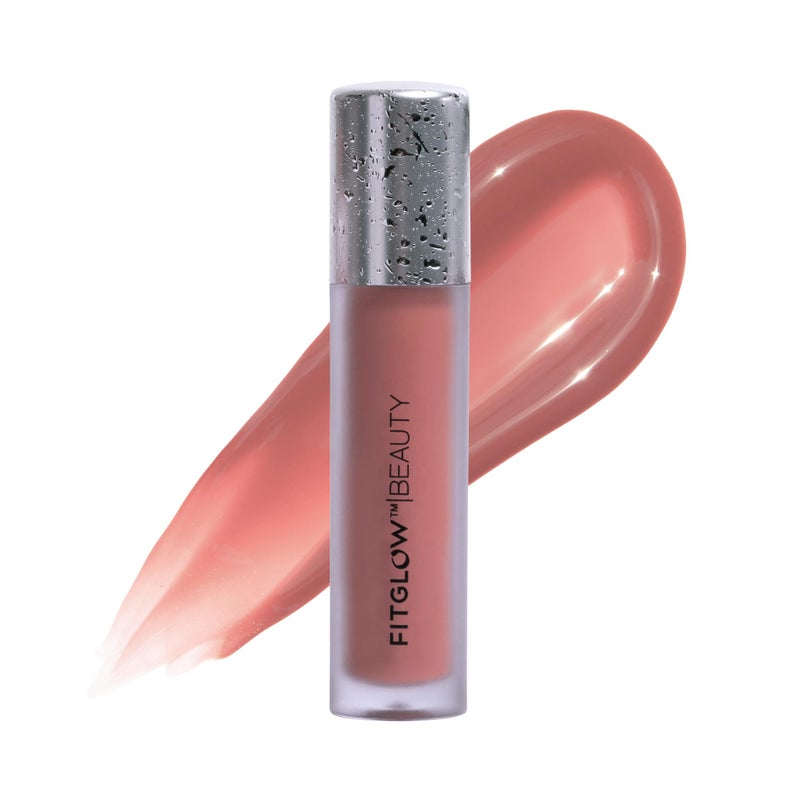 FITGLOW Beauty Lip Colour Serum | Hydrating Lip Gloss | Plumping Anti-Aging Lip Treatment | Natural Shine with Pomegranate Sterols & Collagen | Buildable Color for Dry Chapped Lips | Nudie - 10g - Image 1