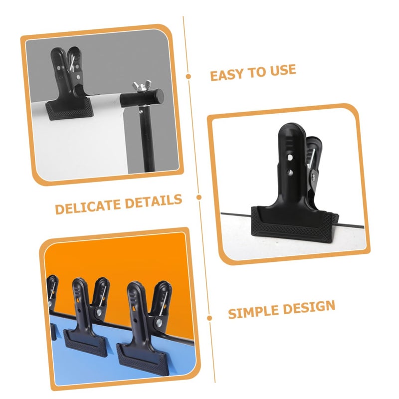 Professional Photography Backdrop Clamps 4Pcs Black 11X8X7CM Secure Background Cloth Grip Tool - Image 4