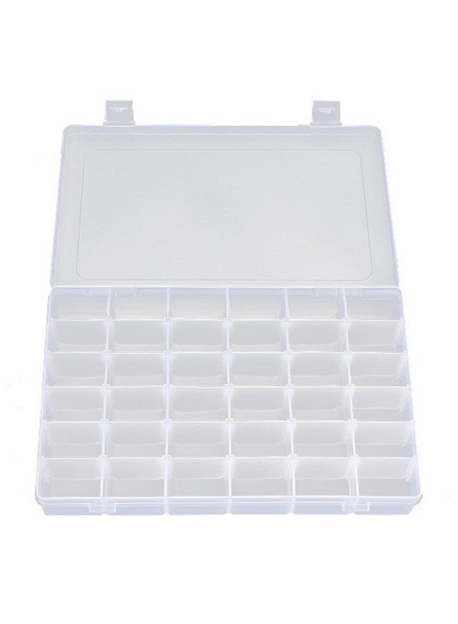 OULII Clear Plastic Jewelry Box Organizer Storage Container with Adjustable Dividers 36 Grids - Image 2