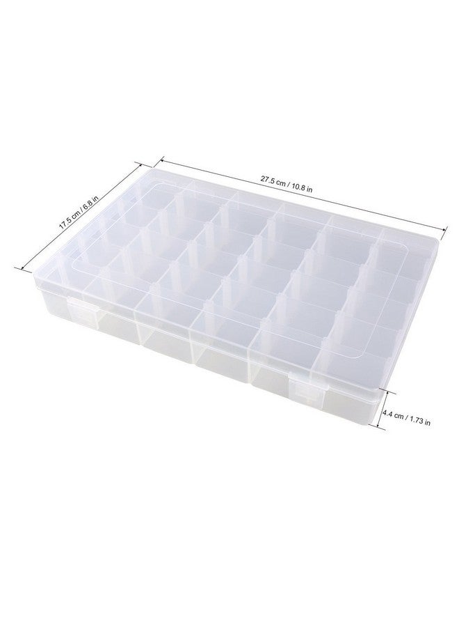 OULII Clear Plastic Jewelry Box Organizer Storage Container with Adjustable Dividers 36 Grids - Image 4