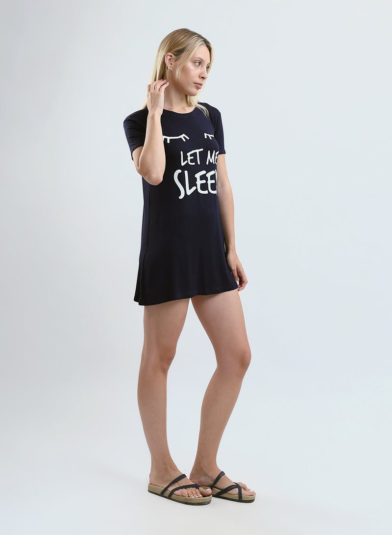 Mesery Sleepshirt Cotton Short Sleeves Printed  - Image 1