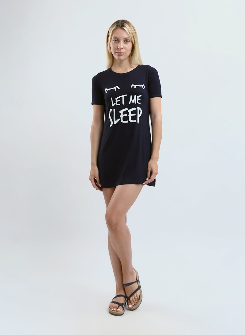 Mesery Sleepshirt Cotton Short Sleeves Printed  - Image 3