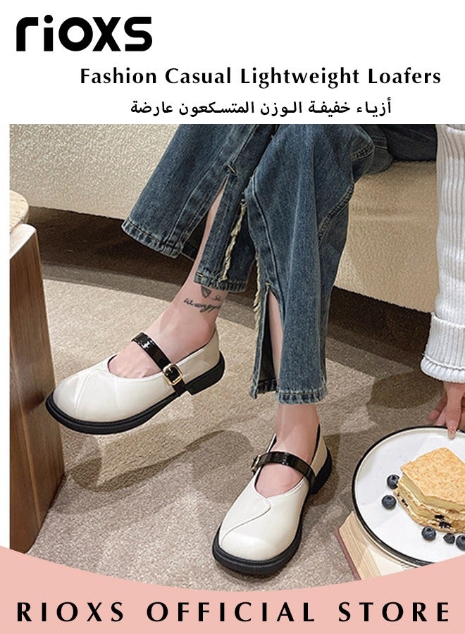 ريوكس أحذية المتسكعون العارضة خفيفة الوزن أحذية ماري جين كلاسيكية ناعمة النعل أحذية مريحة منخفضة الكعب مربعة اصبع القدم  - Image 3