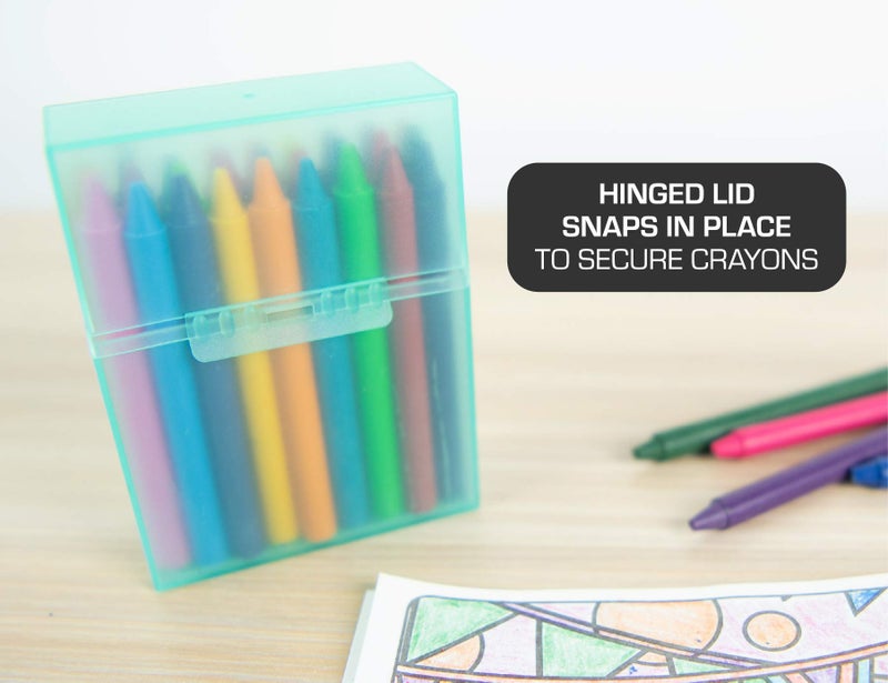 It's Academic Crayon Box with Hinged Lid and Snap Closure, Clear, Purple, and Green Plastic, 16-Pack (Colors May Vary) - Image 3