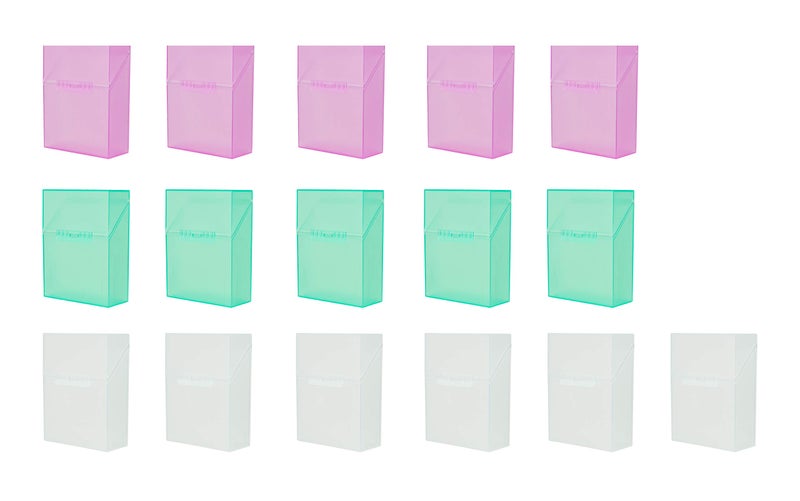 It's Academic Crayon Box with Hinged Lid and Snap Closure, Clear, Purple, and Green Plastic, 16-Pack (Colors May Vary) - Image 1