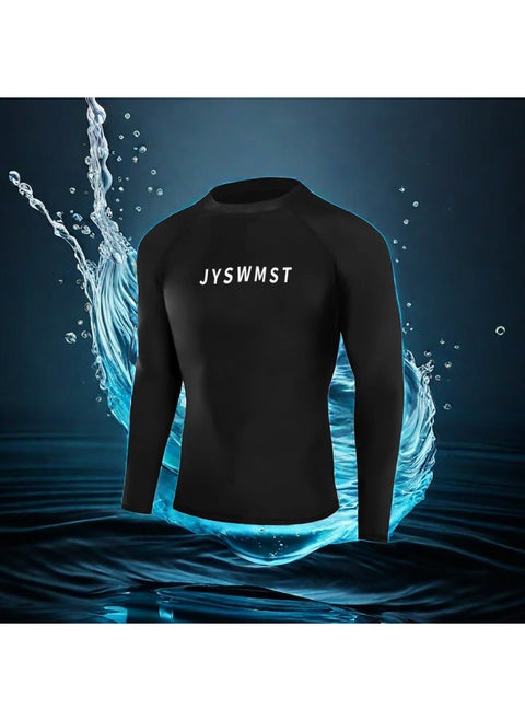 Swimsuit Men's Swimming Men's Suit Boys' Top Anti-embarrassment Double Layer Swimming Trunks Full Body Men's Professional Swimming Equipment-Color:80822 Single Top-