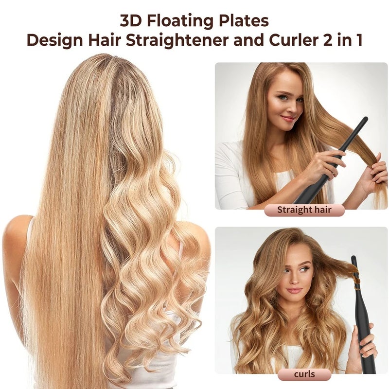 UKLISS Small Flat Iron for Short Hair, Temperature Adjustable Pencil Flat Iron Fast Heat Up, 3/10 Inch Beard Straightening Iron - Image 4