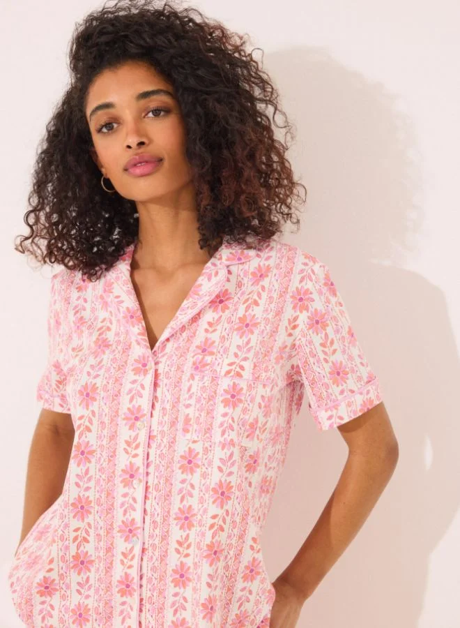 women'secret Capri classic pyjamas 100% cotton flowers