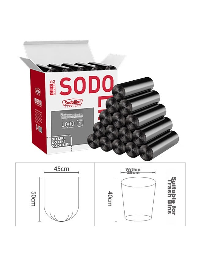 Sodolike Shangdao Flat-top Garbage Bags, 1000 Count, 0.8 Microns Thick, Black, 45*50cm, Perforated, For Kitchen, Bedroom, Living Room - Image 4