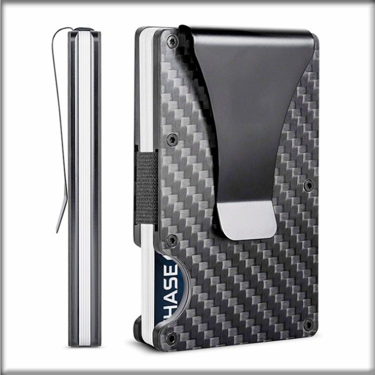 Explosive Carbon Fiber Card Package Metal Aluminum Wallet Rfid Anti-Theft Credit Card Holder - Image 2