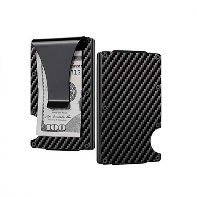Explosive Carbon Fiber Card Package Metal Aluminum Wallet Rfid Anti-Theft Credit Card Holder - Image 1
