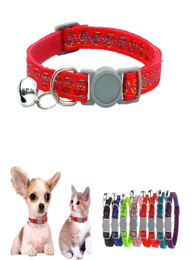 WeimoMonkey Hot Pink Bell Collar for Small Dogs, Puppy Collar Girl, Breakaway Kitten Bell Collar Safety Buckle Soft Nylon Adjustable for XXS Xs Small Pet Cat Dogs Animal Litter Tiny,Neck 7.5-12.6 inch - Image 1