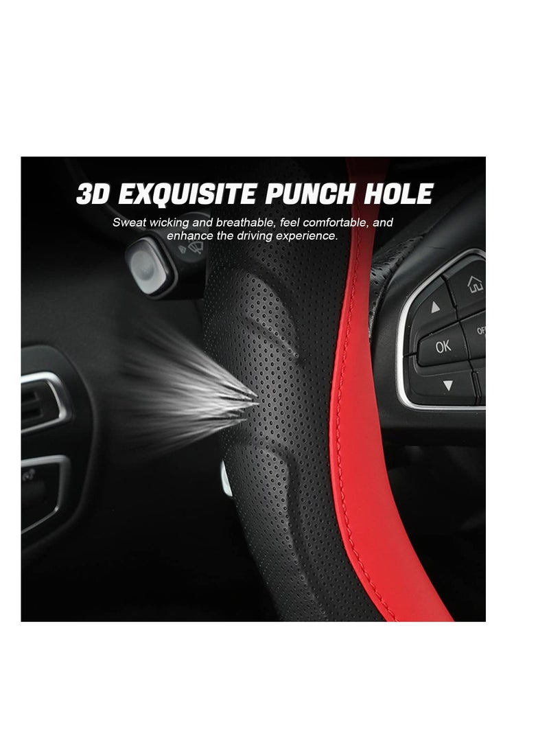 Car Steering Wheel Cover, Auto Car Stretch Steering Wheel Protector, Universal 15 Inch Fit, Breathable Odorless Steering Wheel Cover, for Men Women - Image 2
