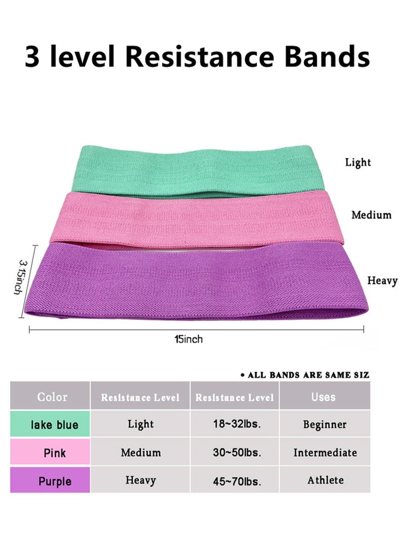 CoolRabbie Anti-Slip Hips bands for Women and Men, Exercises bands for Hips and Legs - Glutes bands for women – 3 Resistance Levels booty bands resistance for glutes and legs workout - Loops Bands  - Image 3