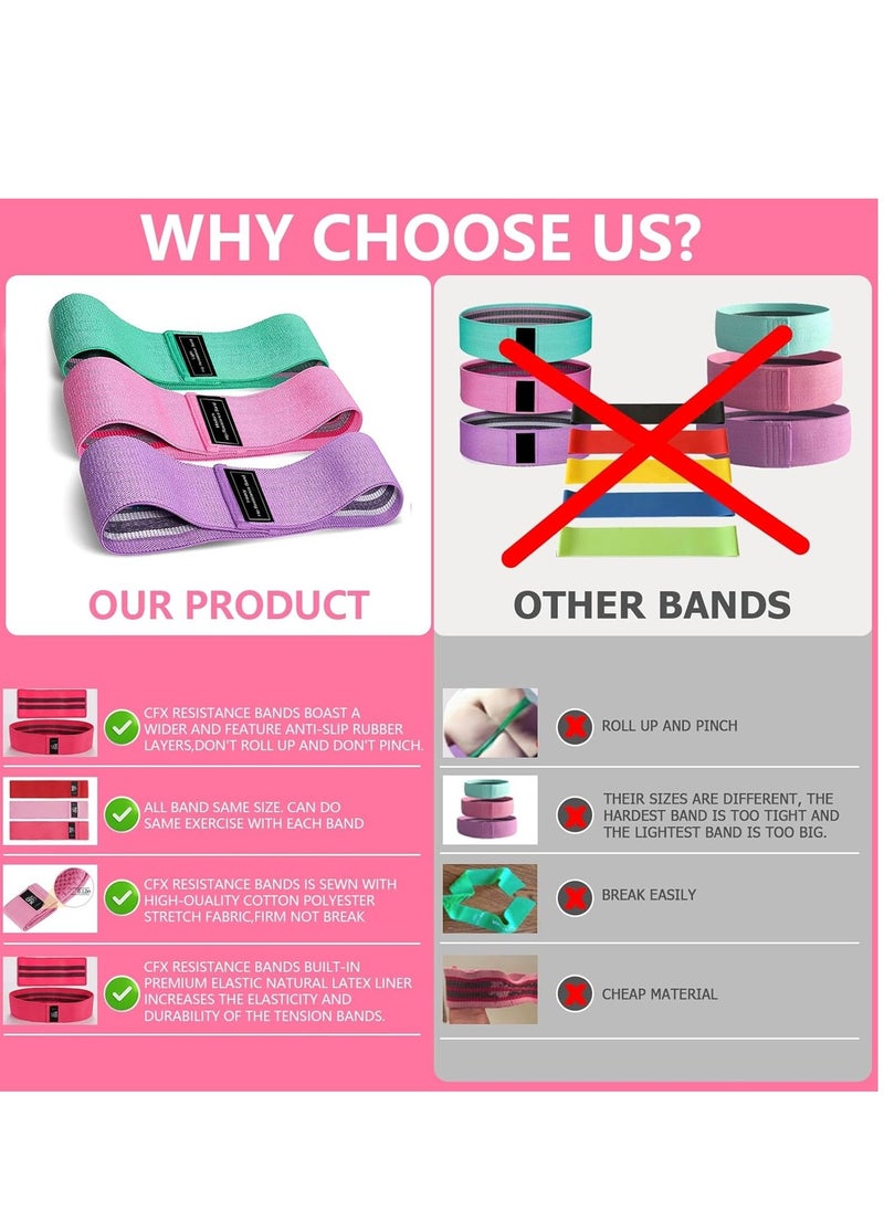 CoolRabbie Anti-Slip Hips bands for Women and Men, Exercises bands for Hips and Legs - Glutes bands for women – 3 Resistance Levels booty bands resistance for glutes and legs workout - Loops Bands  - Image 5