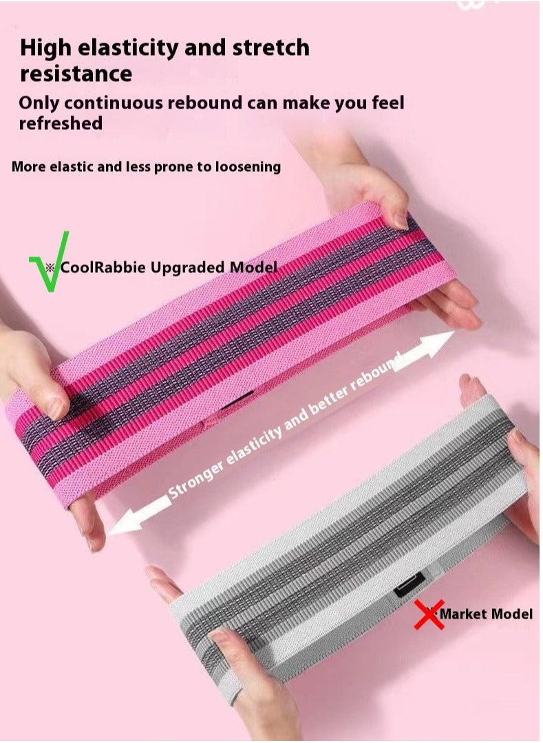 CoolRabbie Anti-Slip Hips bands for Women and Men, Exercises bands for Hips and Legs - Glutes bands for women – 3 Resistance Levels booty bands resistance for glutes and legs workout - Loops Bands  - Image 4