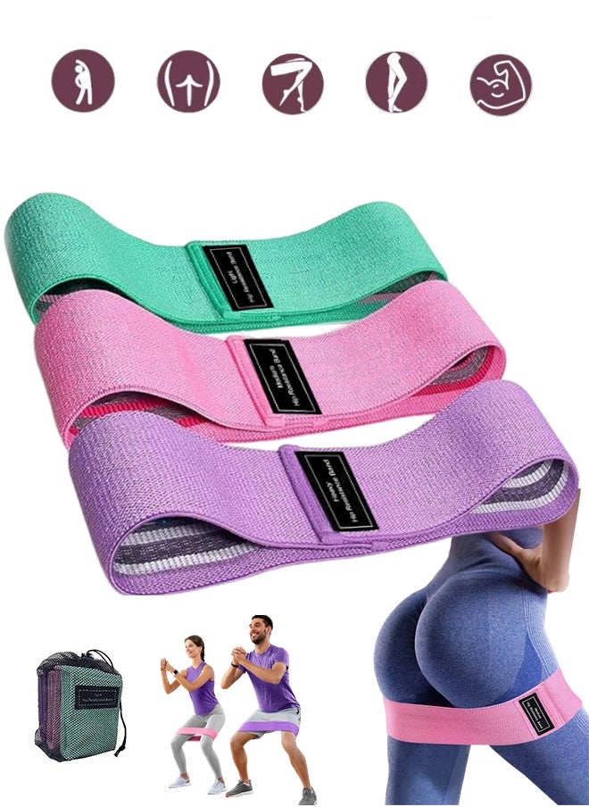 CoolRabbie Anti-Slip Hips bands for Women and Men, Exercises bands for Hips and Legs - Glutes bands for women – 3 Resistance Levels booty bands resistance for glutes and legs workout - Loops Bands  - Image 1