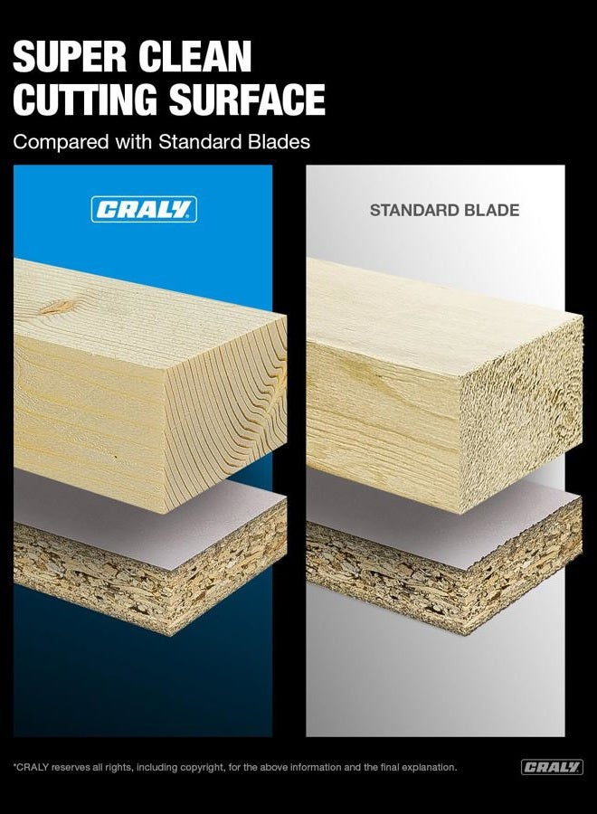CRALY 10 Inch 50 Teeth Wood Cutting Circular Saw Blade, 5/8 Inch Arbor(C1050CT) - Image 5