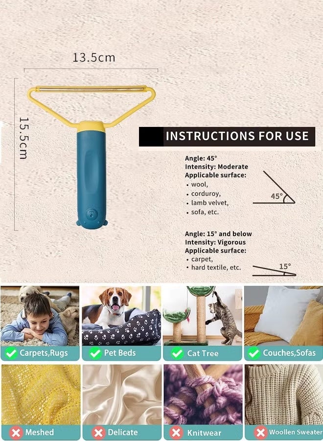 ماكينة إزالة الوبر المحمولة المكونة من قطعتين لإزالة الوبر القابل لإعادة الاستخدام مزيل شعر الملابس ومزيل شعر الحيوانات الأليفة لإزالة غبار شعر الحيوانات الأليفة من الملابس والأثاث - Image 5