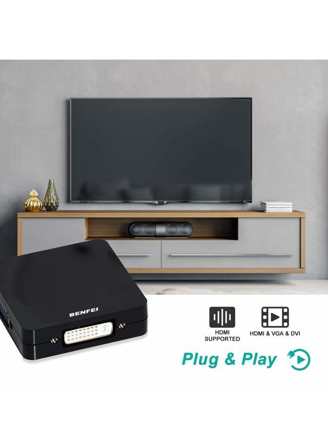 Benfei Mini DisplayPort to HDMI VGA DVI 4K Adapter, 3-in-1 Gold-Plated Mini DisplayPort(DP) to HDMI/DVI/VGA Adapter(Male to Female) Compatible with MacBook Air, Mac mini, Microsoft Surface Pro 3/4 - Image 5