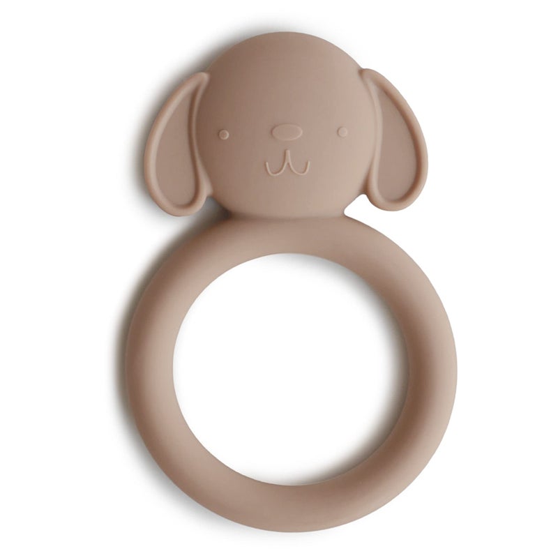 mushie Silicone Baby Teether Toy | Dog Brown - Image 1