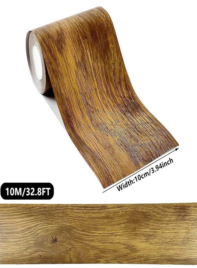 رَوَائِد ملصق حدود ورق جدران بنقشة خشب بني بطول 32.8 قدم، لاصق ذاتيًا وقابل للإزالة، مقاوم للماء، مناسب للحمام وإطارات المرايا. - Image 4