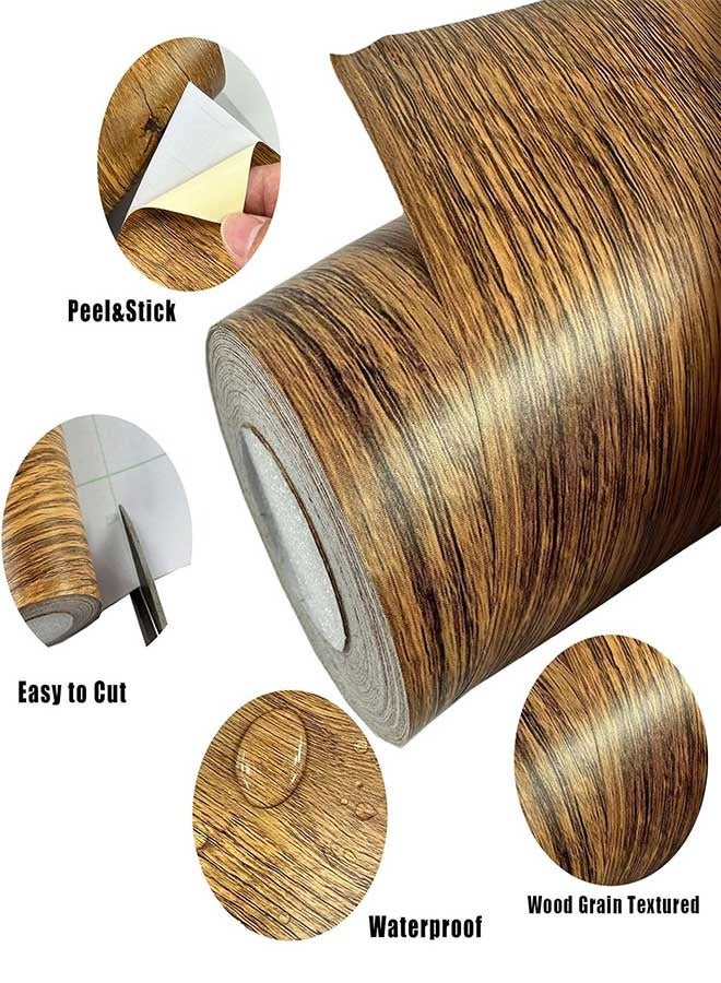 رَوَائِد ملصق حدود ورق جدران بنقشة خشب بني بطول 32.8 قدم، لاصق ذاتيًا وقابل للإزالة، مقاوم للماء، مناسب للحمام وإطارات المرايا. - Image 5