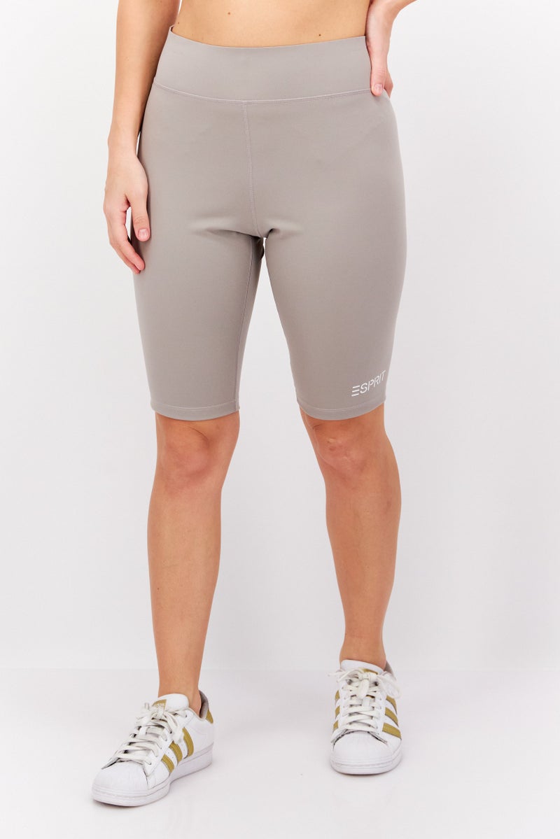 ESPRIT Women Tight Fit Pull-On Cycling Shorts, Light Grey - Image 1