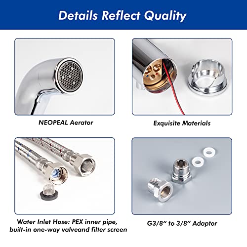 TUSEE Manual and Automatic Faucet, Touchless Bathroom Faucet with One Temperature Control Rod, Chrome, TS-5303C - Image 4