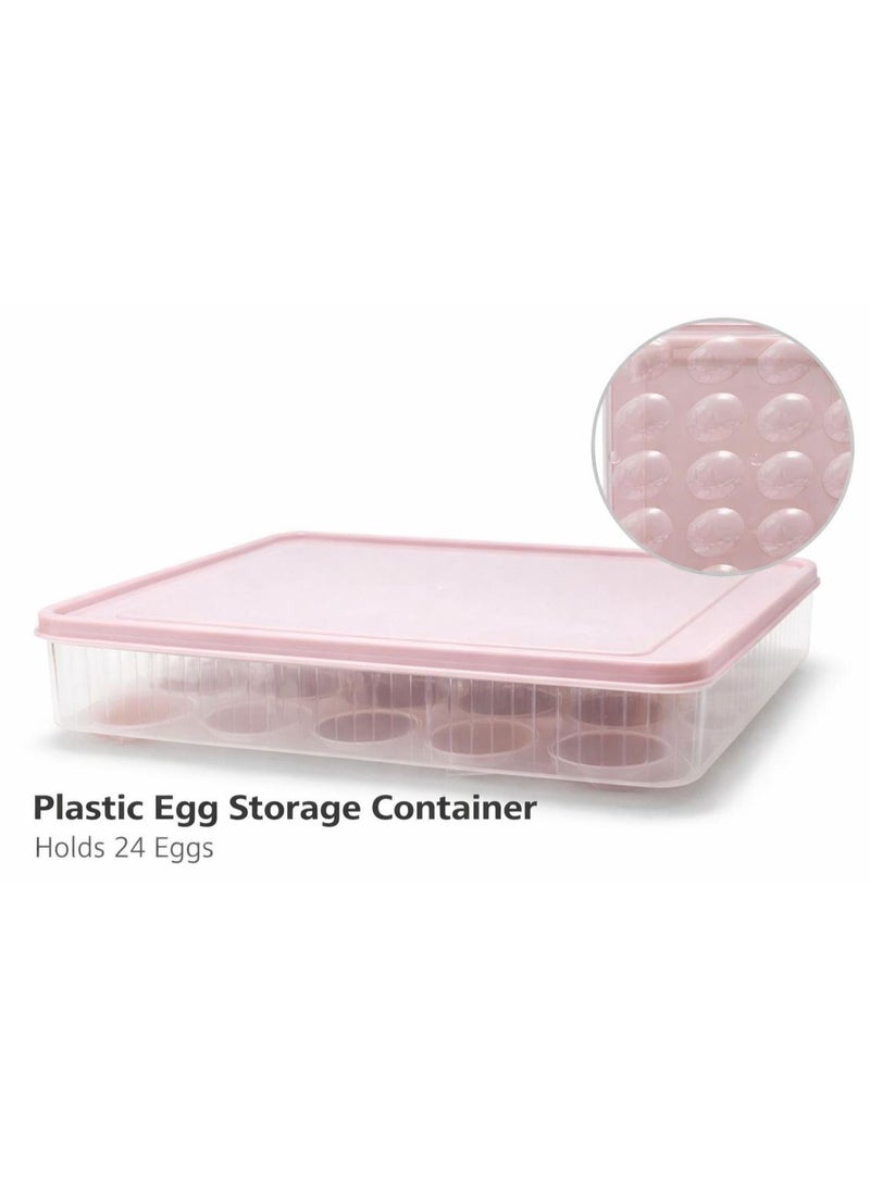 Fikriyah Premium 24-Egg Storage Container with Lid – Clear Plastic Refrigerator Egg Holder Organizer, Stackable Egg Tray for Fridge, Durable & Space-Saving Kitchen Storage Box - Image 2