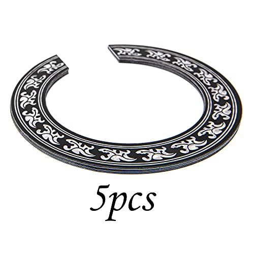 Yootones 5Pcs Yootones Guitar Soundhole Rosette Decal Sticker Self-Adhesive Inlay Stickers Decals Compatible with Acoustic Classical Guitar Parts Replacement (Black) - Image 5